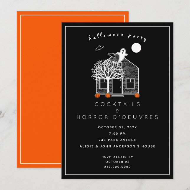 Halloween Cocktail Party Invitation (Front/Back)