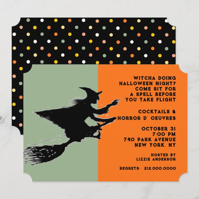 Halloween Cocktail Party Invitation (Front/Back)