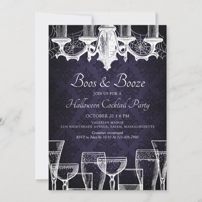 Halloween Cocktail Party Invitation (Front)