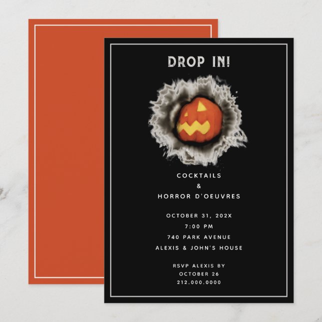 Halloween Cocktail Party Invitation (Front/Back)