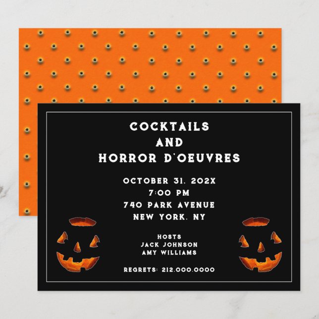 Halloween Cocktail Party Invitation (Front/Back)