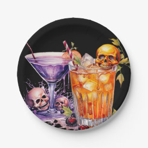 Halloween Cocktail Party Paper Plate