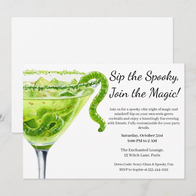 Halloween Cocktail Party | Potion Magique Invitation (Front/Back)