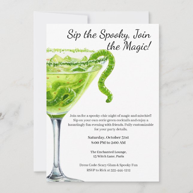 Halloween Cocktail Party | Potion Magique Invitation (Front)