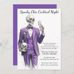 Halloween Cocktail Party Spooky Chic Night Invitation