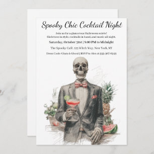 Halloween Cocktail Party   Spooky Chic Night Invitation