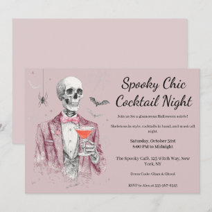 Halloween Cocktail Party   Spooky Chic Night Invitation