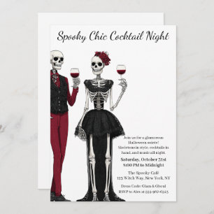 Halloween Cocktail Party   Spooky Chic Night Invitation