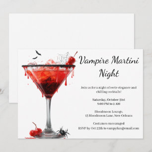 Halloween Cocktail Party Vampire Martini Invitation