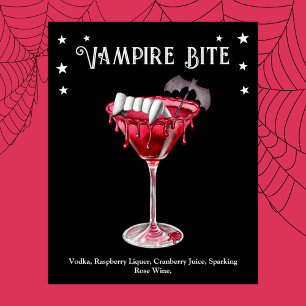 Halloween Cocktail Party Vampire Martini Recipe  Poster