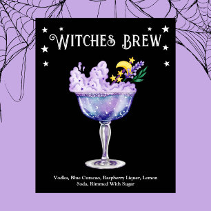 Halloween Cocktail Party Witch Recipe Poster