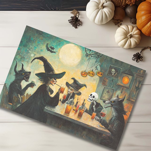 Halloween Cocktail party Witches Werewolf Tissue Paper (Creator Uploaded)