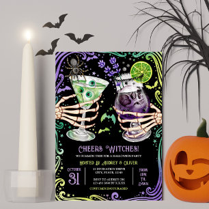 Halloween Cocktails and Costumes Witches  Invitation