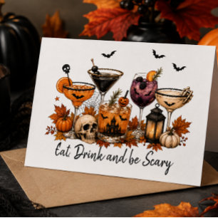 Halloween Cocktails Autumn Drinks Party Card