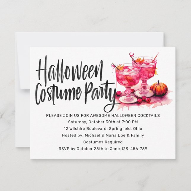 Halloween Cocktails & Costume Party Invitation (Front)