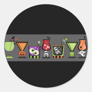 Halloween Cocktails Envelope Seals Stickers