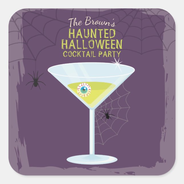 Halloween Cocktails Square Sticker (Front)