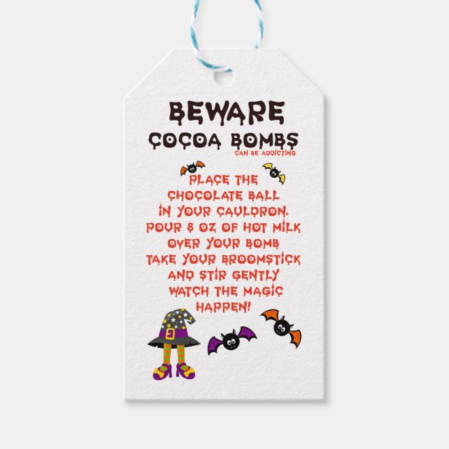  HALLOWEEN COCOA BOMB DIRECTIONS GIFT TAGS (Front)
