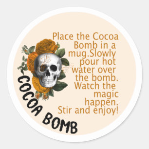 HALLOWEEN Cocoa bomb labels, SKULL Classic Round Sticker
