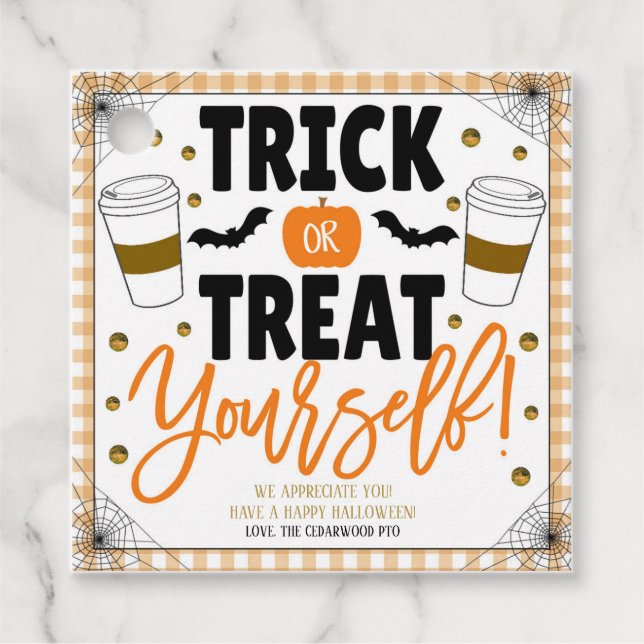 Halloween Coffee Appreciation Gift Tag (Front)