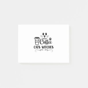 Halloween Coffee Cats Witches Birthday Post-it Notes