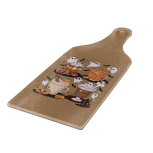 Halloween Coffee Cute Fall Iced Coffee Lover Gift Cutting Board