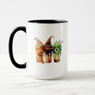 Halloween Coffee Drink Watercolor Trio  Mug