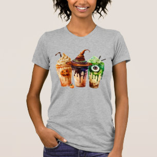Halloween Coffee Drink Watercolor Trio T-Shirt
