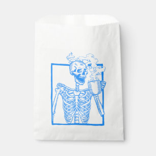 halloween coffee drinking skeleton blue favour bags