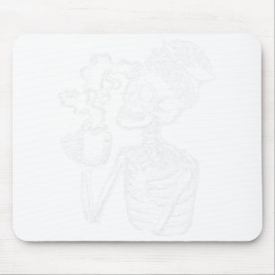 Halloween Coffee Drinking Skeleton Teacher Lazy Di Mouse Mat