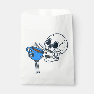 halloween coffee drinking skull skeleton blue  favour bags