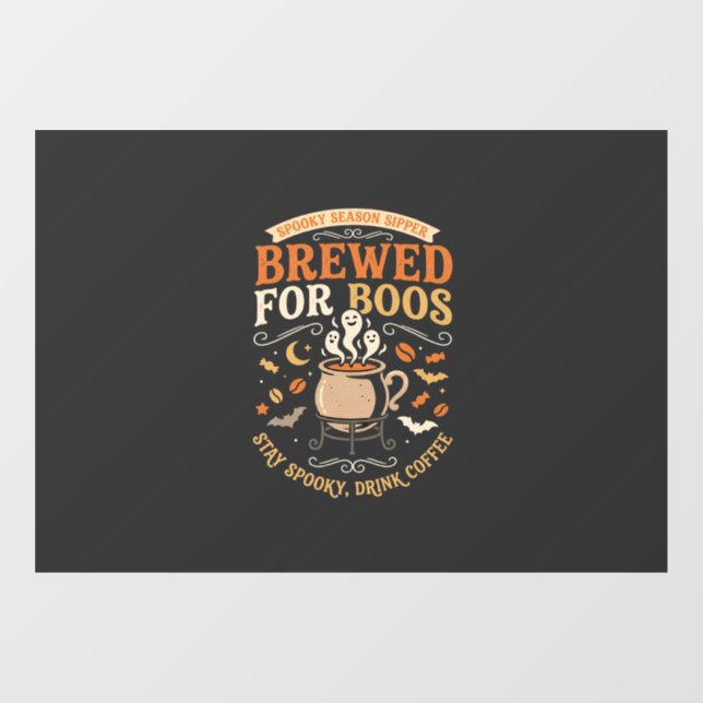 Halloween Coffee Ghost Celebration Window Cling (Sheet)