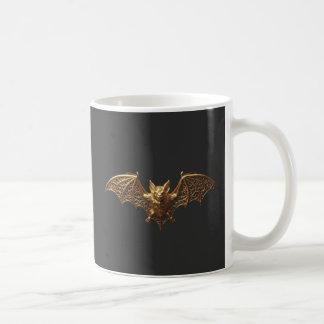 Halloween Coffee Mug Gold Bat Gothic