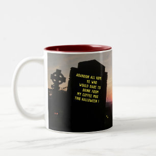 Halloween Coffee Mug Haunted Graveyard.