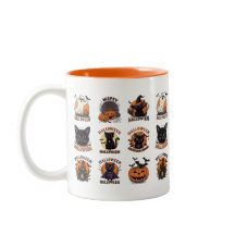 Halloween Coffee Mug with Cute Spooky Characters