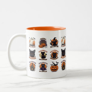 Halloween Coffee Mug with Cute Spooky Characters