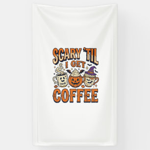 Halloween Coffee Scary Until Coffee Vintage Shirt_ Banner