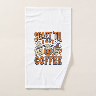 Halloween Coffee Scary Until Coffee Vintage Shirt_ Hand Towel