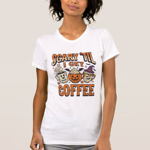Halloween Coffee Scary Until Coffee Vintage Shirt_ T-Shirt