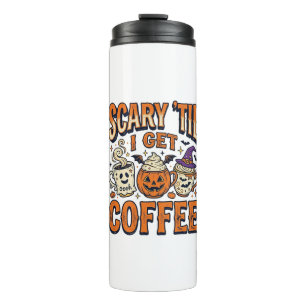 Halloween Coffee Scary Until Coffee Vintage Shirt_ Thermal Tumbler