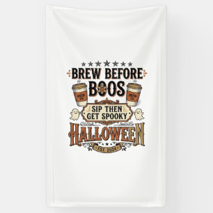 Halloween Coffee Shirt Brew Before Boos Vintage De Banner