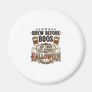 Halloween Coffee Shirt Brew Before Boos Vintage De Magnet
