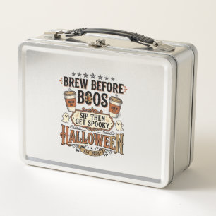 Halloween Coffee Shirt Brew Before Boos Vintage De Metal Lunch Box