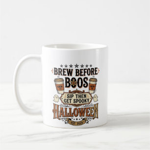 Halloween Coffee Shirt Brew Before Boos Vintage De Mug