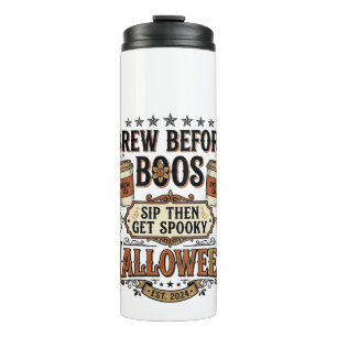 Halloween Coffee Shirt Brew Before Boos Vintage De Thermal Tumbler