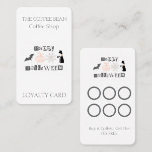 Halloween Coffee Shop Seasonal Business Branding  Loyalty Card