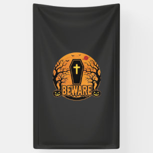 Halloween Coffin Beware Pumpkin Horror Design_1 Banner