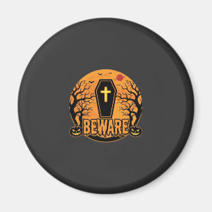 Halloween Coffin Beware Pumpkin Horror Design_1 Magnet