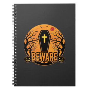 Halloween Coffin Beware Pumpkin Horror Design_1 Notebook