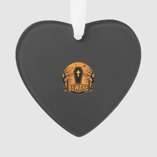Halloween Coffin Beware Pumpkin Horror Design_1 Ornament